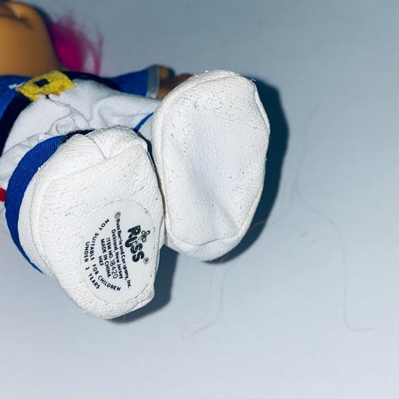 Russ Troll Doll #1 Sports Player Guy Jersey Uniform Pink Hair Pretend Play Toy - Picture 6 of 6